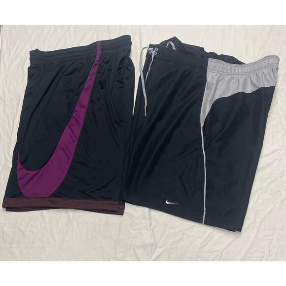 Nike Dri Fit Shorts Swim Trunks Shorts Mens XL Black Drawstring XL lot of 2 - Picture 1 of 16